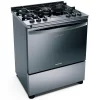 Fogão 5 Bocas Inox Mesa De Vidro Turbo Chama Brastemp
